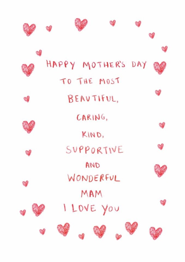 Heartfelt Mam Mothers Day Card - Wonderful created by HCD Illustration