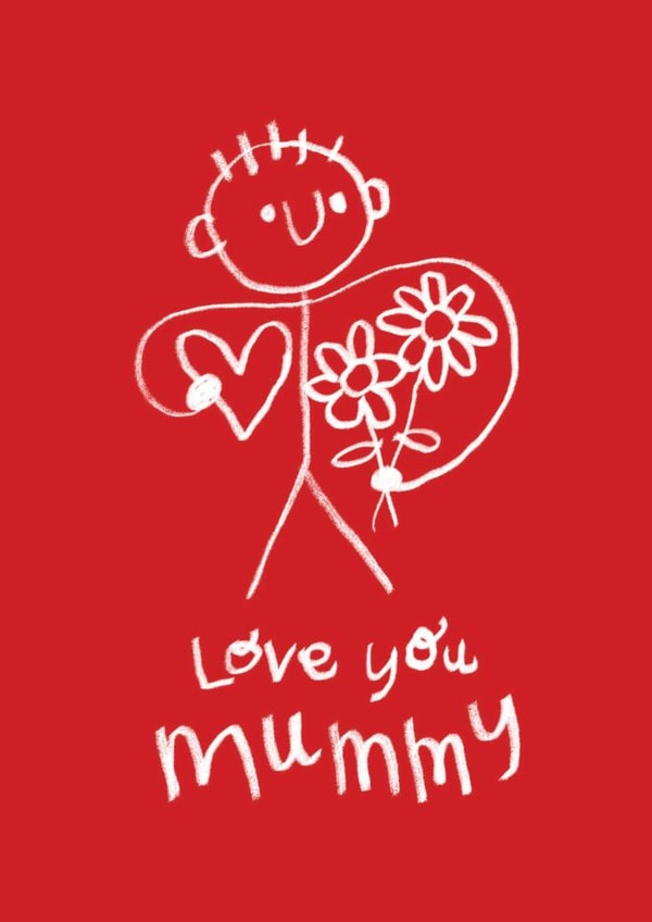 Cute Valentine's Day/Father's Day Card - Love You Mummy - Hand Drawing created by The Playful Indian