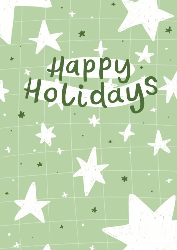 Happy Holidays - Simple Cute Green Stars created by sleepiest
