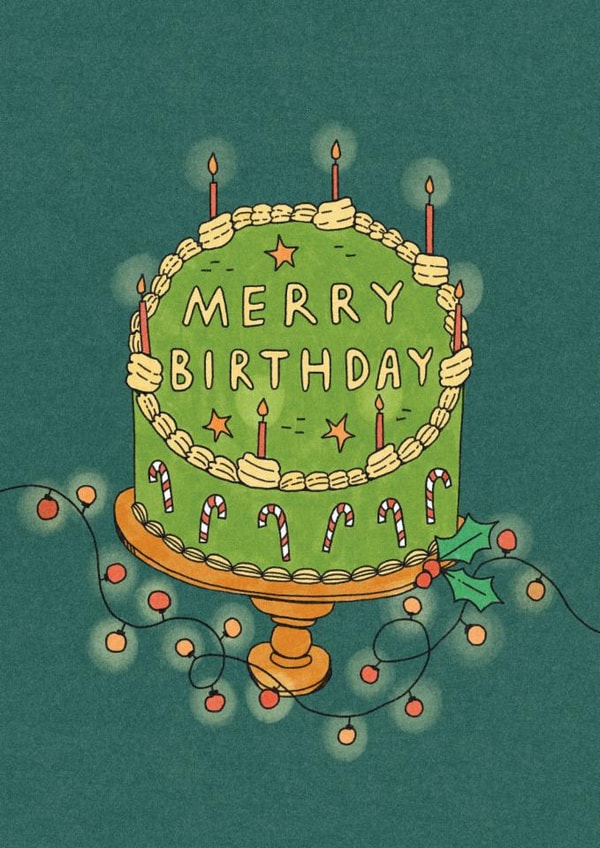 Classic Birthday Card - Merry December Birthday created by Sunpatch Society