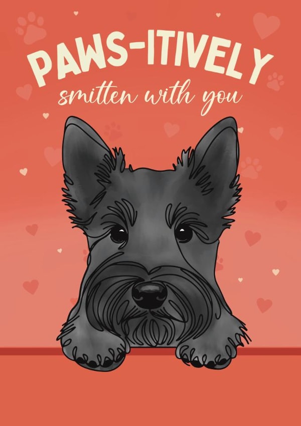 Cute Valentine's Day Card - From The Dog - Scottish Terrier created by Choo Choo 