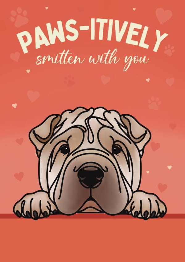 Cute Valentine's Day Card - From The Dog - Sharpei created by Choo Choo 