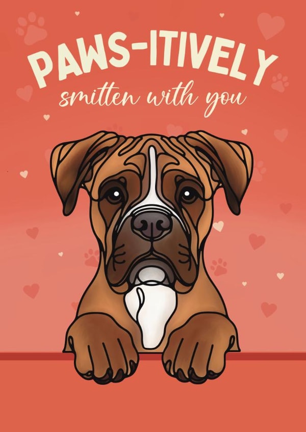 Cute Valentine's Day Card - From The Dog - Boxer created by Choo Choo 