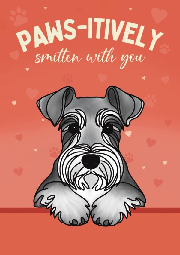 Cute Valentine's Day Card - From The Dog - Schnauzer created by Choo Choo