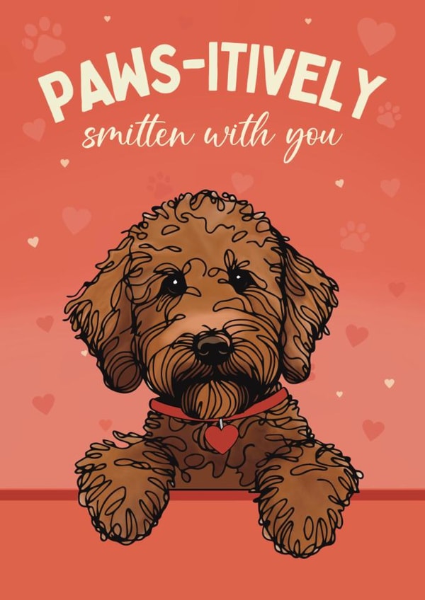 Cute Valentine's Day Card - From The Dog - Labradoodle created by Choo Choo 