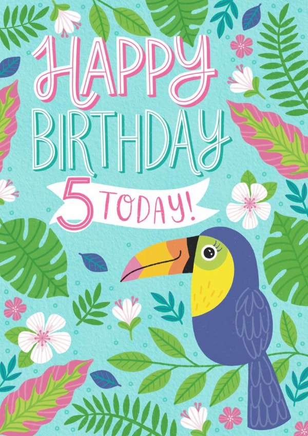 Classic Birthday Card - 5th - Tropical Toucan created by Alice Griffiths Illustration