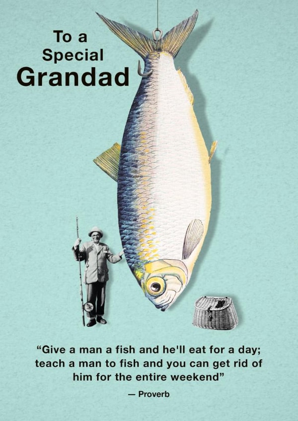 Funny Birthday Card - To A Special Grandad - Fishing created by Emma Proctor
