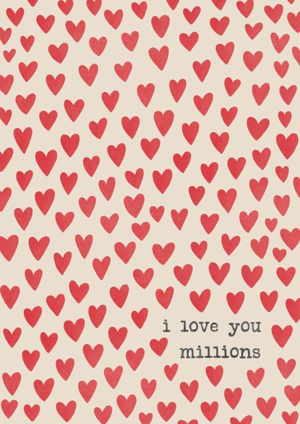 Classic Valentine's Day Card - Love You Millions created by The Merry Giraffe