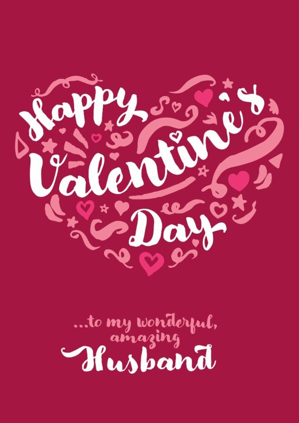 Classic Valentine's Day Card - Amazing Husband created by Fatchair Print