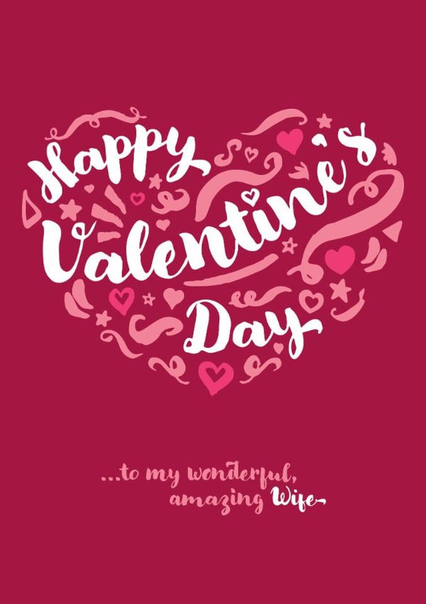 Classic Valentine's Day Card - Amazing Wife created by Fatchair Print