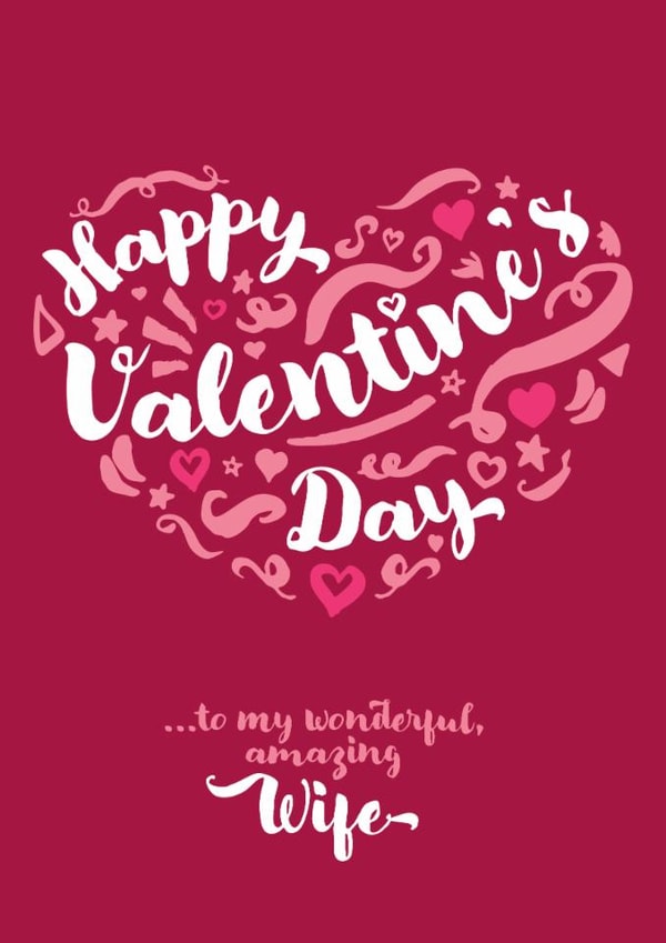 Classic Valentine's Day Card - Amazing Wife created by Fatchair Print