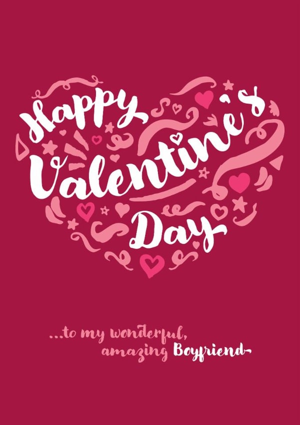 Classic Valentine's Day Card - Amazing Boyfriend created by Fatchair Print