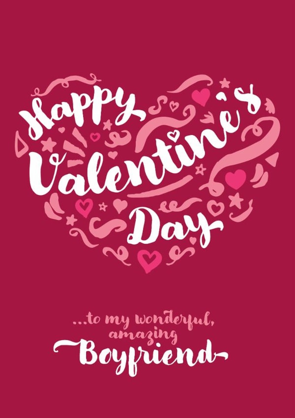 Classic Valentine's Day Card - Amazing Boyfriend created by Fatchair Print