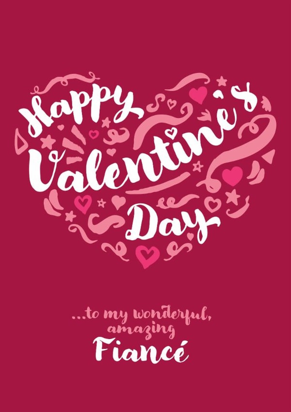 Classic Valentine's Day Card - Amazing Fiancé created by Fatchair Print