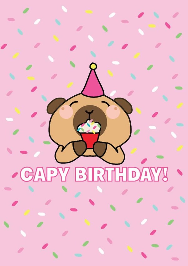 Cute Capybara Birthday Card created by Luella York