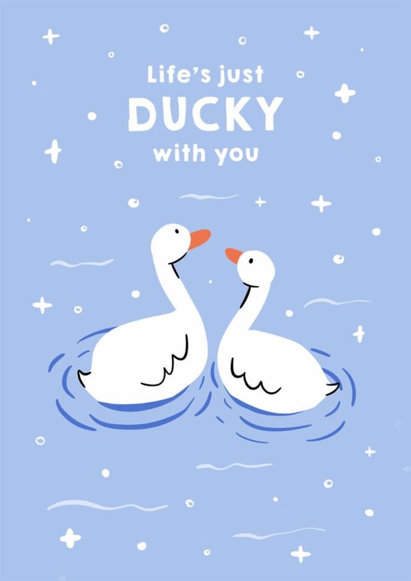 Cute Anniversary Card/Valentine's Day Card - Ducks Swimming Together created by Zove Ahh