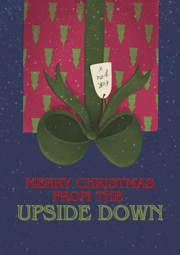 Fun Christmas Card - Upside Down - Stranger Things created by Sian Moore Illustration