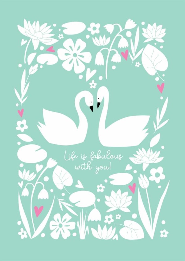 Swan Valentine Card created by Happy Street