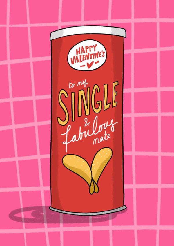 Fun Valentine’s Day Card - Single Pringle - Galentine's Day created by Running with Scissors