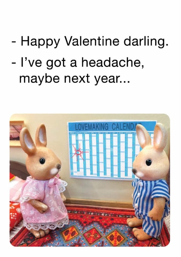Funny Valentine’s Day Card - Headache, Maybe Next Year - Lovemaking Calendar created by Brainbox Candy