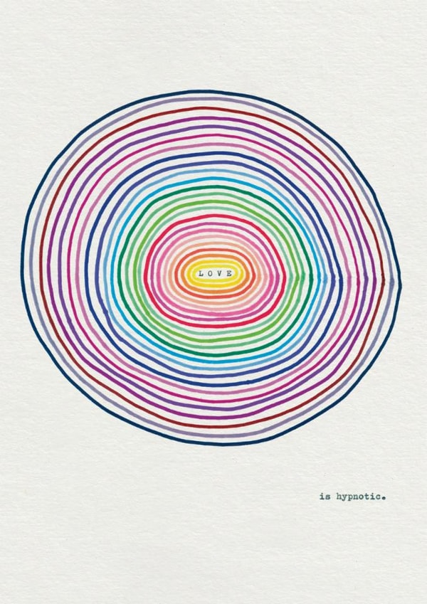 Artistic Anniversary Card – Rainbow Love is Hypnotic created by Brainbox Candy