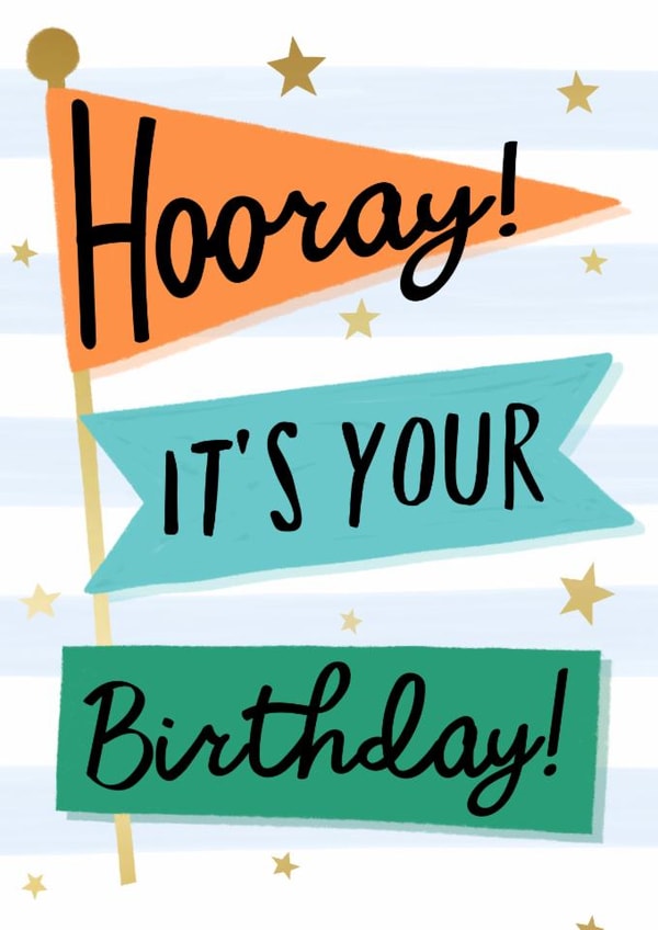 Classic Birthday Card - For Him - Flags created by Zoe Spry