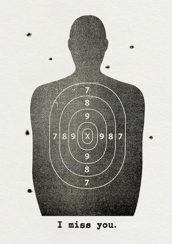 Funny Miss You Card – I Miss You Target created by Brainbox Candy