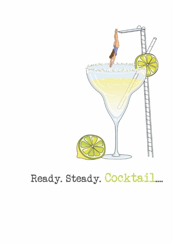 Quirky cocktail themed birthday card for a friend or significant other created by Dandelion Stationery