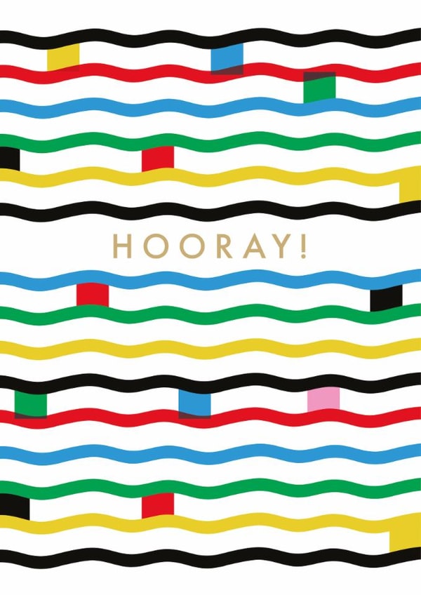 Classic Birthday/Congratulations Card - Hooray - Rainbow Waves created by Holly Hall