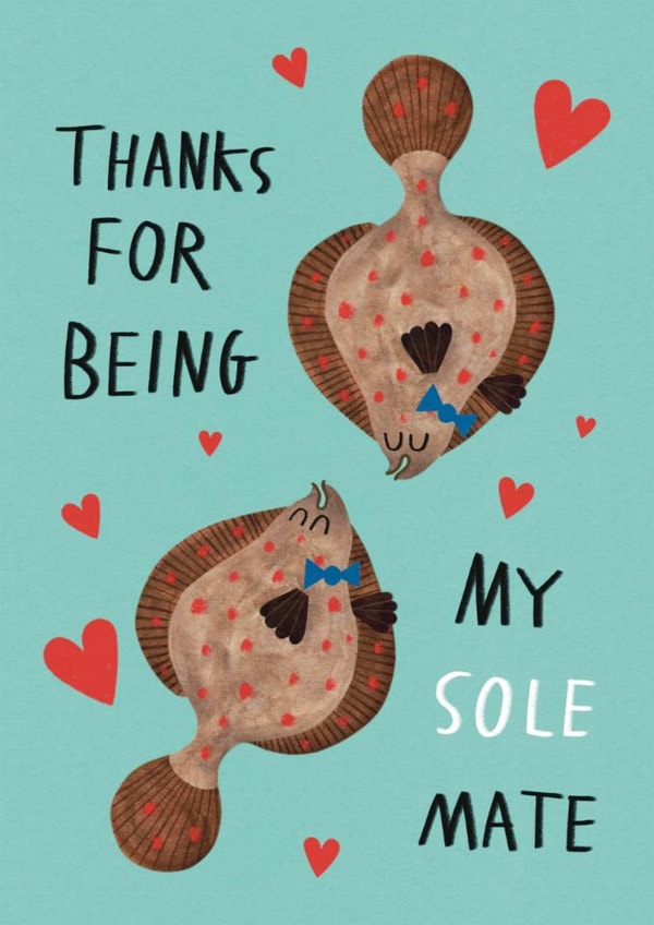 Cute Anniversary/Valentine's Day Card - Gay - Fish Pun created by Alice Mole Illustration