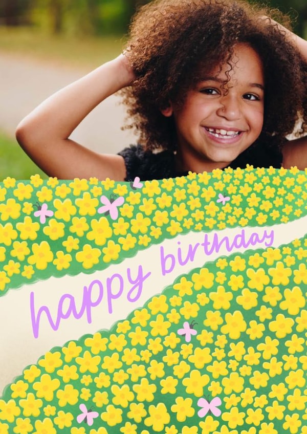 Pretty Birthday Card - Buttercup Field created by Macie Dot Doodles