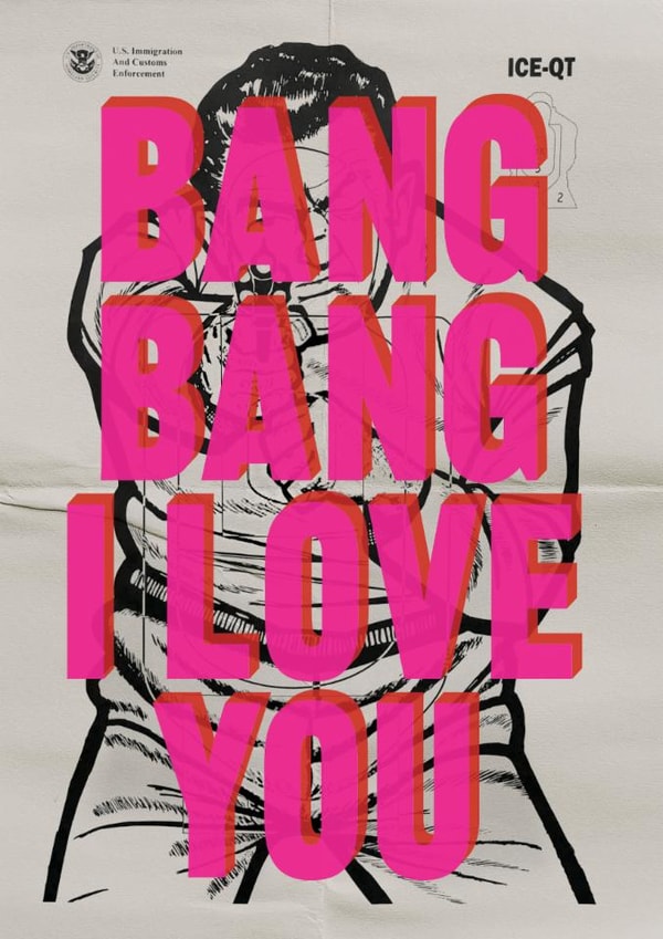 Arty Valentine’s Day Card – Bang Bang I Love You – Real Hackney Dave created by Brainbox Candy