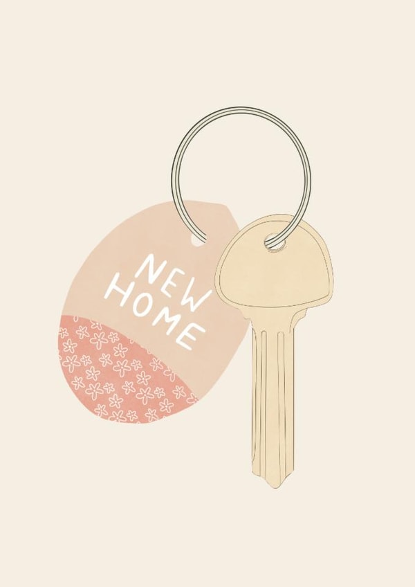 Cute Keyring New Home Card created by Larn Sofia