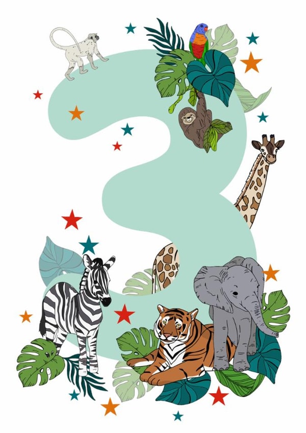 Jungle 3rd Birthday Card created by Nelly & Gem