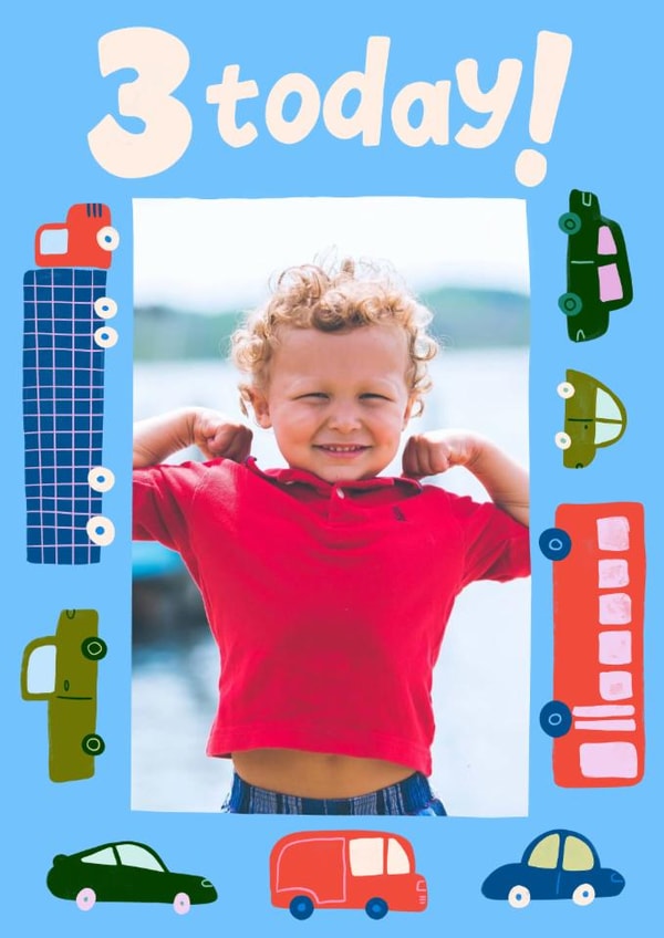 Cute Birthday Card - 3rd - Cars And Trucks created by Carla Ellis