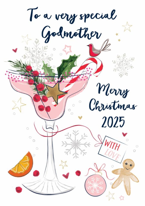 Traditional Christmas Card - For Godmother - 2025 created by Katie Phythian Design