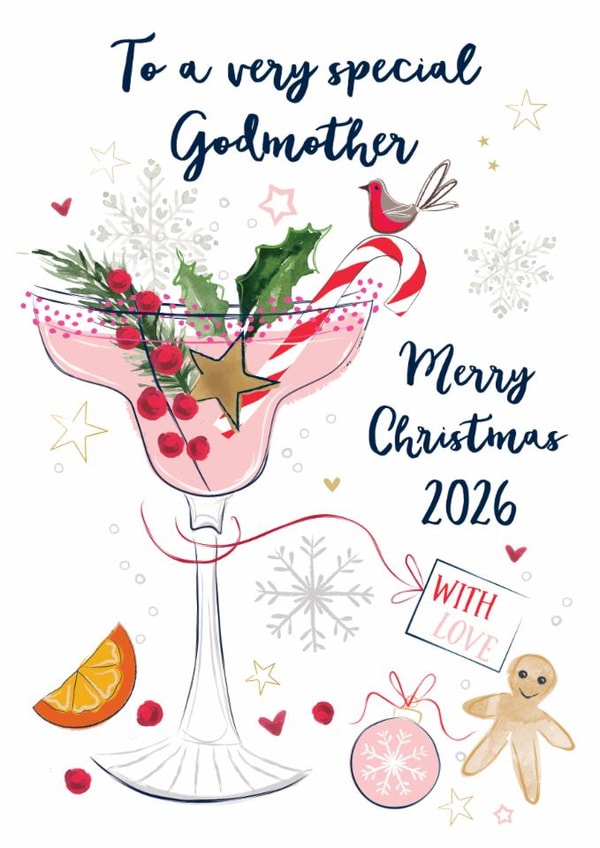 Traditional Christmas Card - For Godmother - 2026 created by Katie Phythian Design