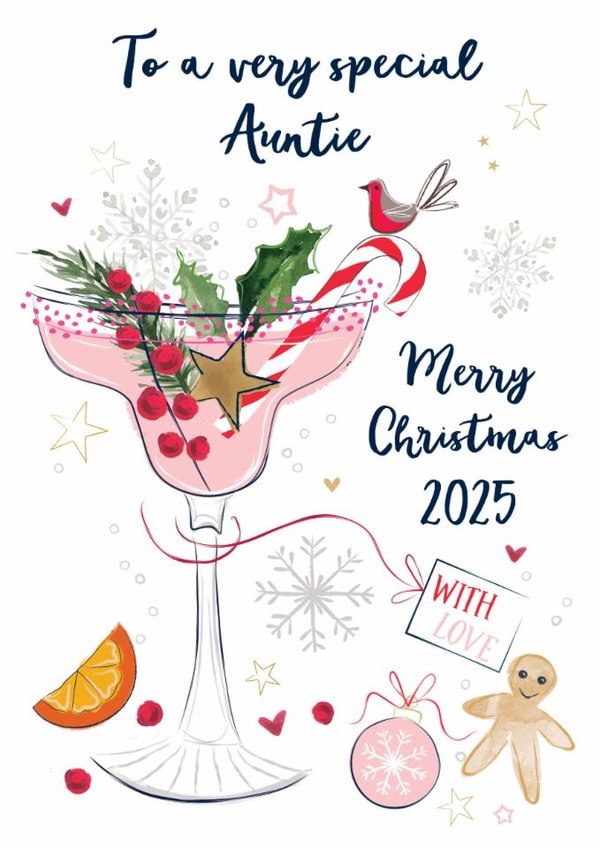 Traditional Christmas Card - For Auntie - 2025 created by Katie Phythian Design