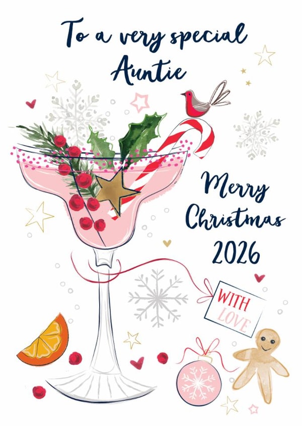 Traditional Christmas Card - For Auntie - 2026 created by Katie Phythian Design