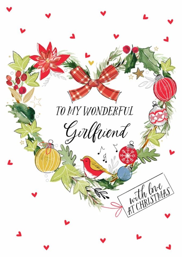 Traditional Christmas Card - For Girlfriend - Wreath created by Katie Phythian Design
