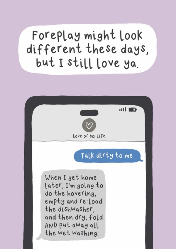 Funny Valentine's Day Card - Dirty Talk - Cleaning created by Sarah Harding