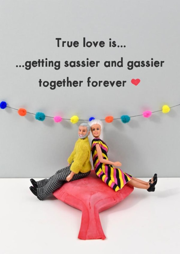 Funny Valentines Day Card - Sassier & Gassier Together - Show Them You Know Them created by Bold & Bright Cards