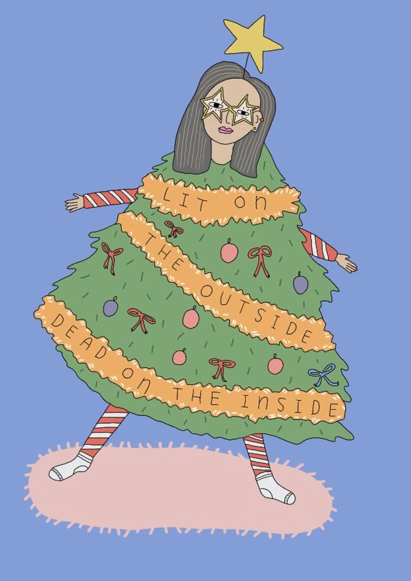 Lit Christmas tree created by Belly Flops 