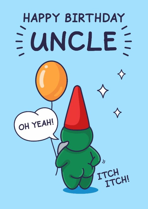 Funny Birthday Card - For Uncle - Bum created by Cheeky Legends
