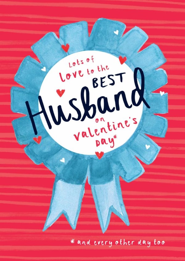 Heartfelt Valentine's Day Card - Best Husband - Rosette created by Bow & Bell