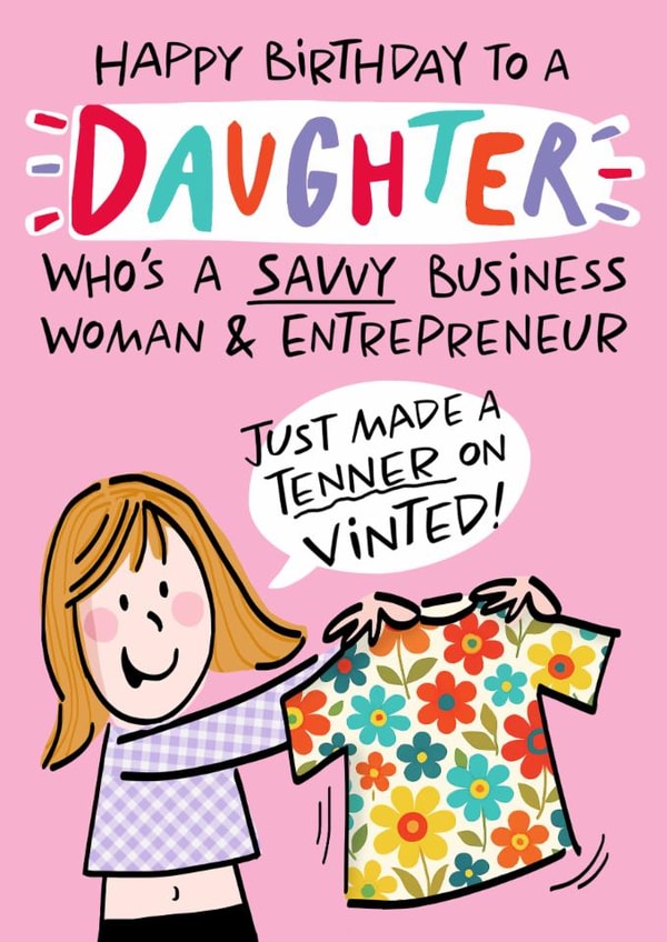 Funny Birthday Card - For Daughter - Vinted created by Emma Proctor
