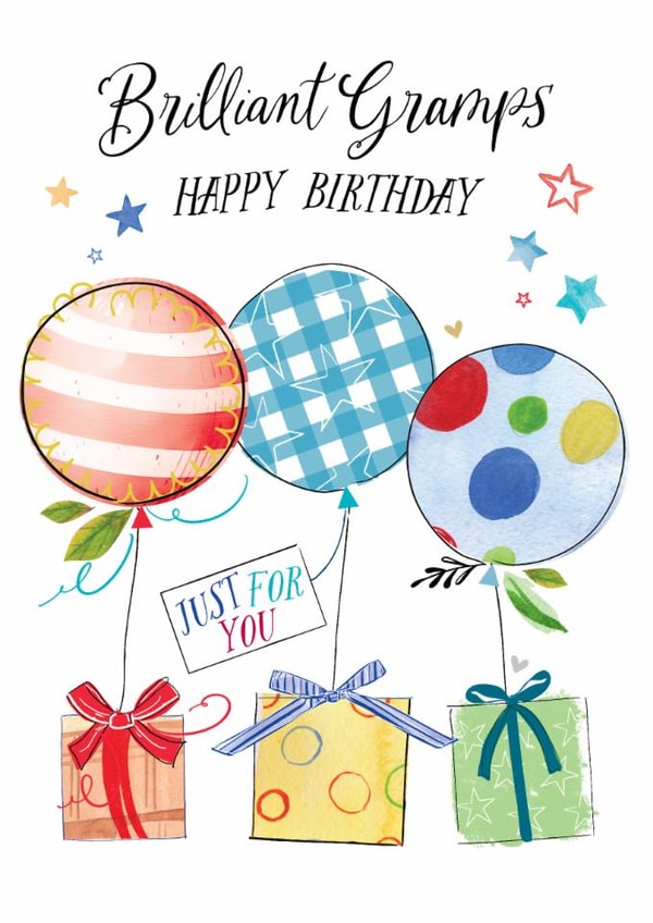 Traditional Birthday Card - For Gramps - Balloons created by Katie Phythian Design