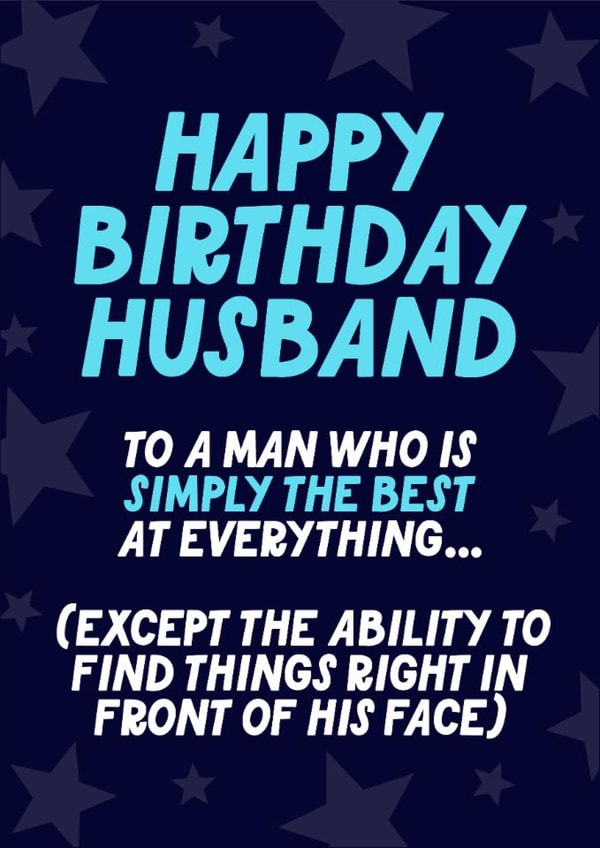 Funny Birthday Card - For Husband - Simply The Best created by Blush & Blossom 