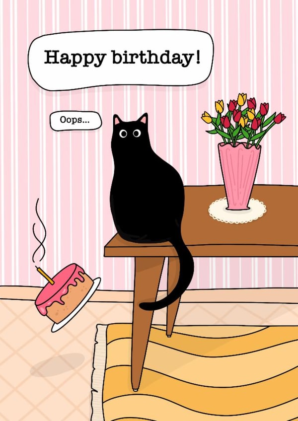 Cute birthday card - funny cat created by Deadpixel