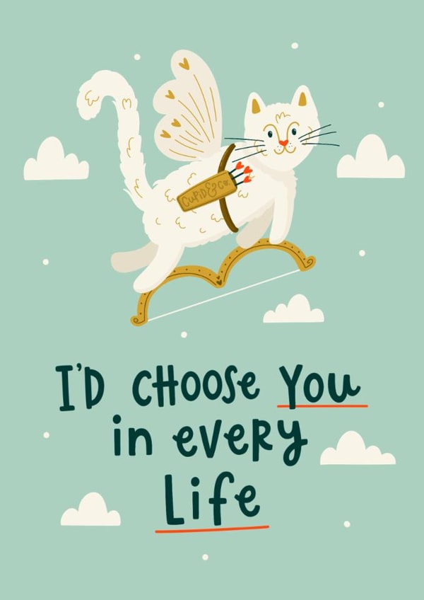 Cute Valentine's Day Card - Cupid Cat created by Abbie Imagine